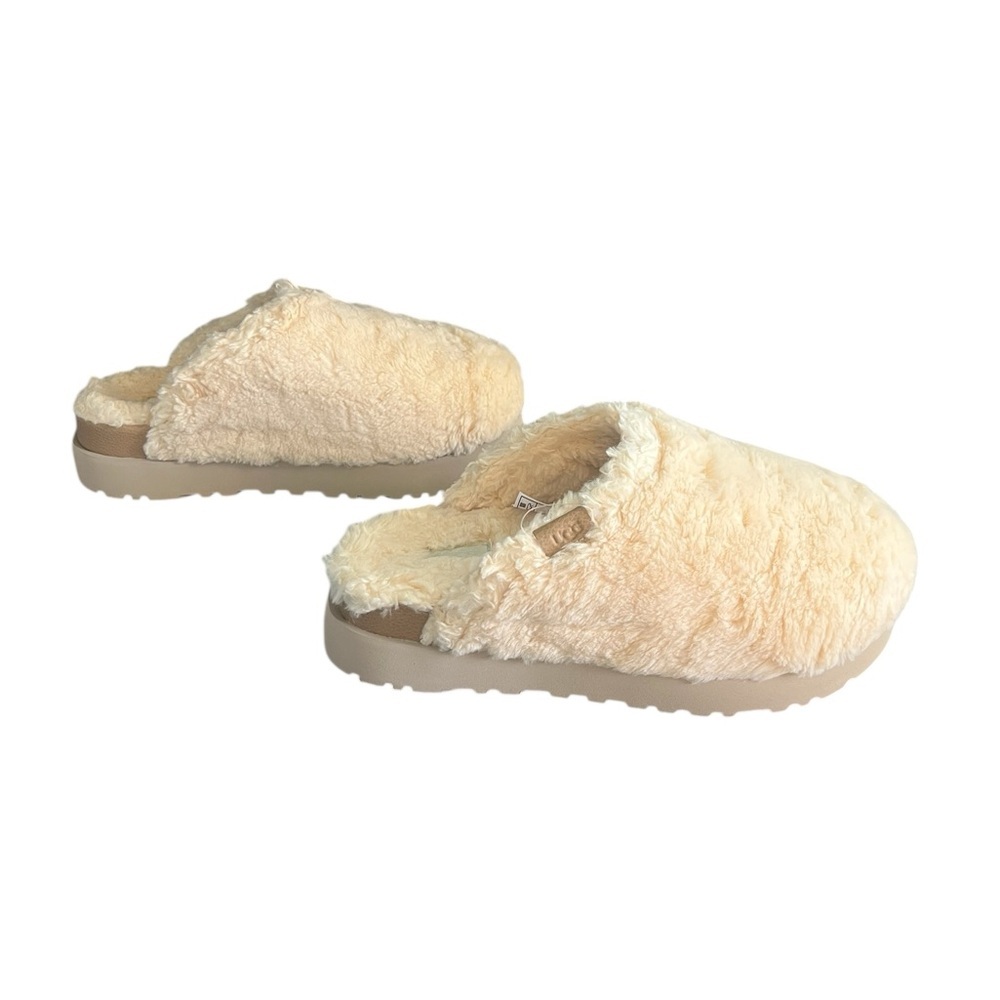 UGG Natural Fuzz Sugar Wool Faux Fur Slide Slipper - Picture 4 of 13